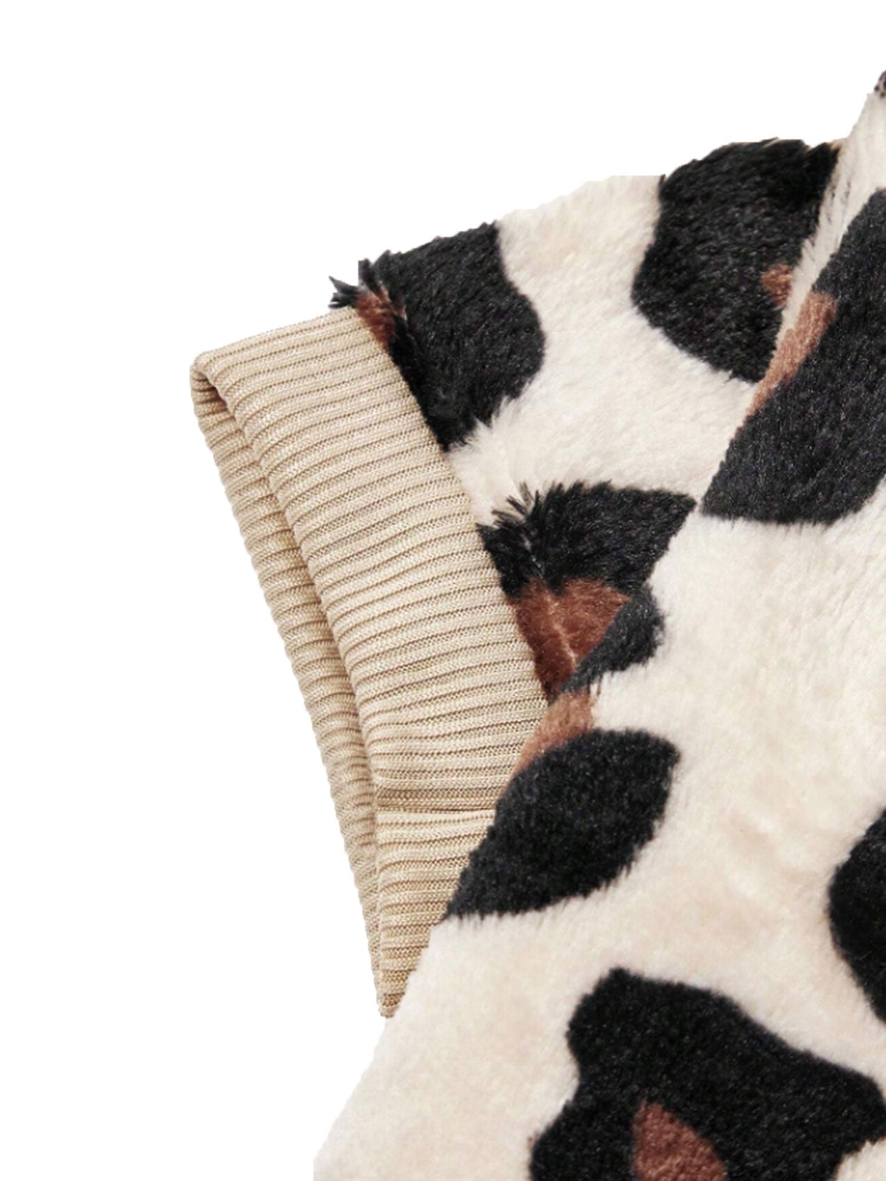 Leopard Print Cat Sweatshirt – Thermal-Lined Crewneck