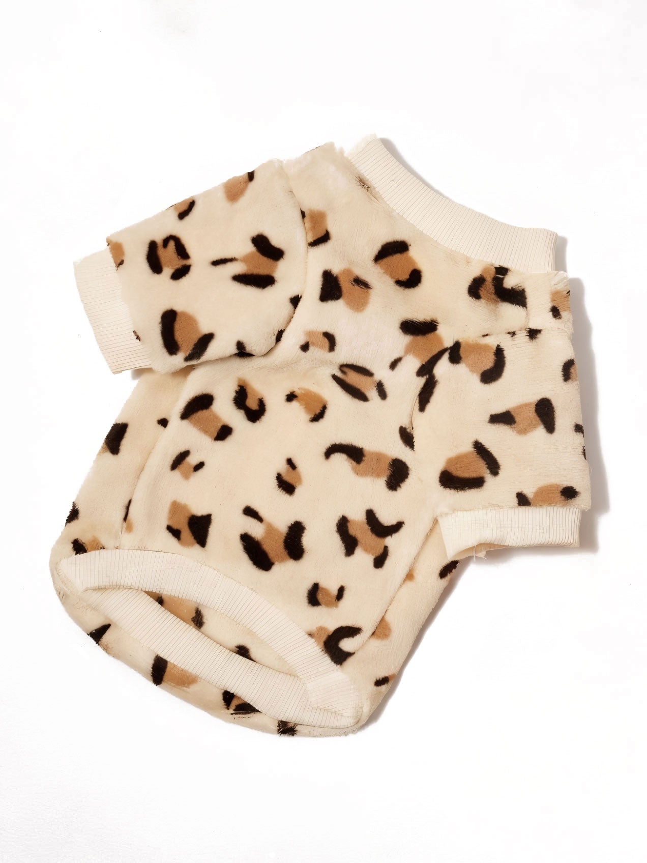 Leopard Print Cat Sweatshirt – Thermal-Lined Crewneck