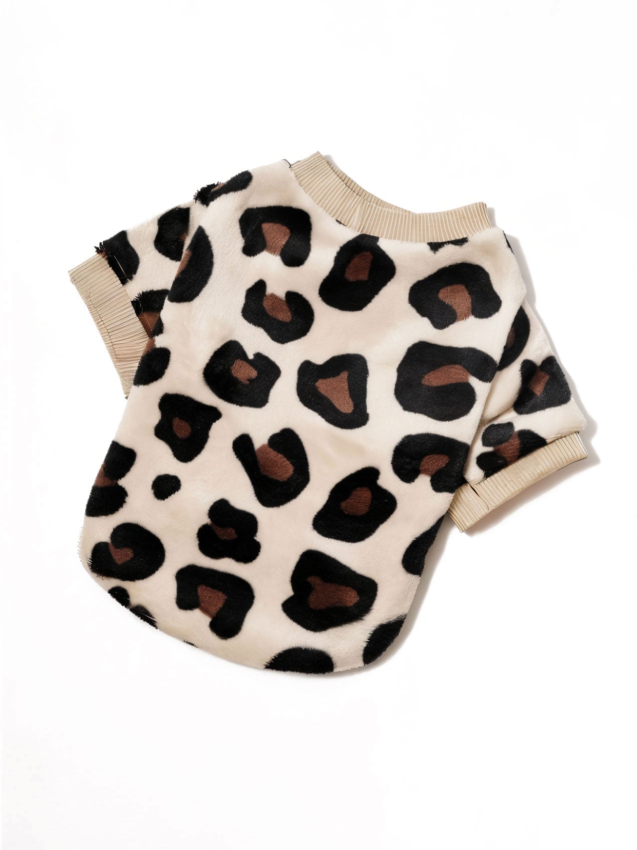 Leopard Print Cat Sweatshirt – Thermal-Lined Crewneck