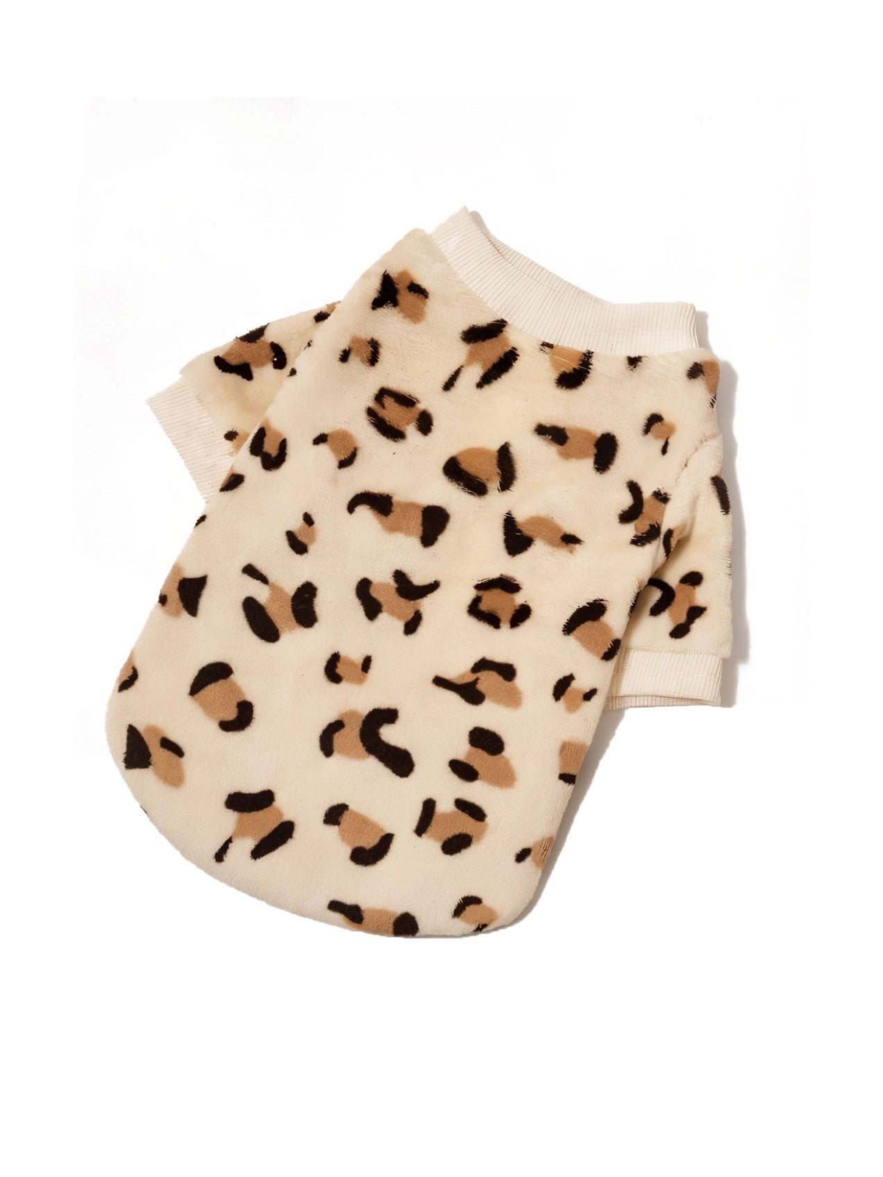 Leopard Print Cat Sweatshirt – Thermal-Lined Crewneck